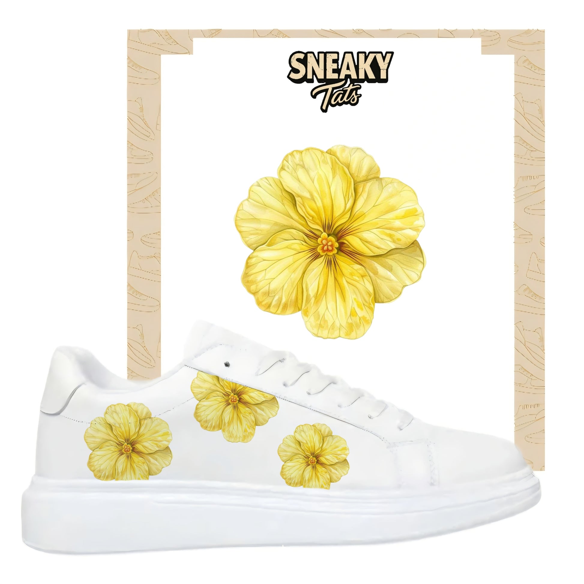 Bügelbild für Schuhe zum selber personalisieren custom Sneaker Blume