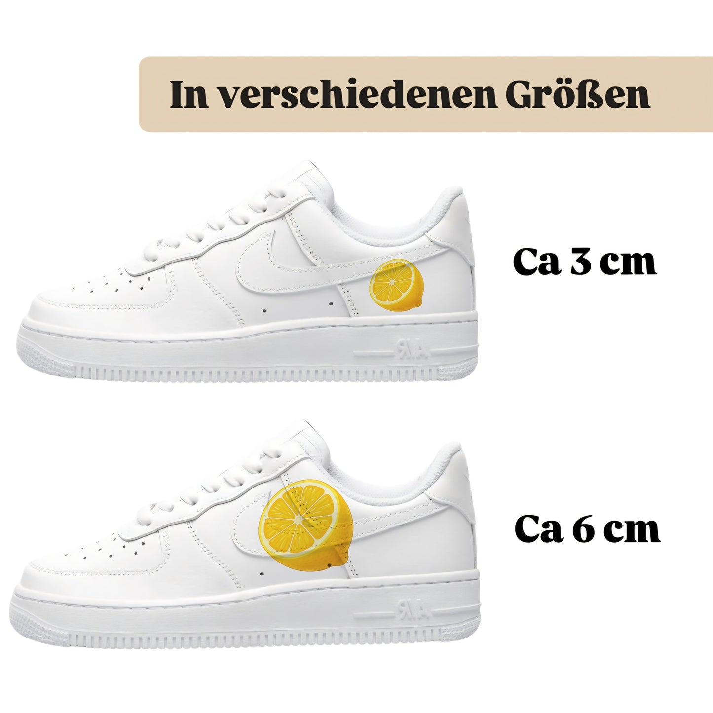 Schuhe selber personalisieren mit snekaytats Lemon Bügelfolie und einfach zum aufbügeln 