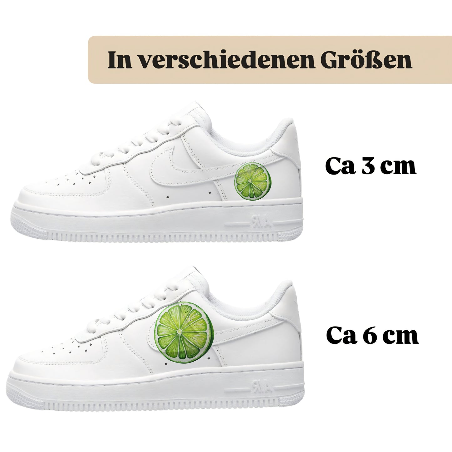 Bügelfolien für alle Schuhe zum selber personalisieren custom Sneaker Lime