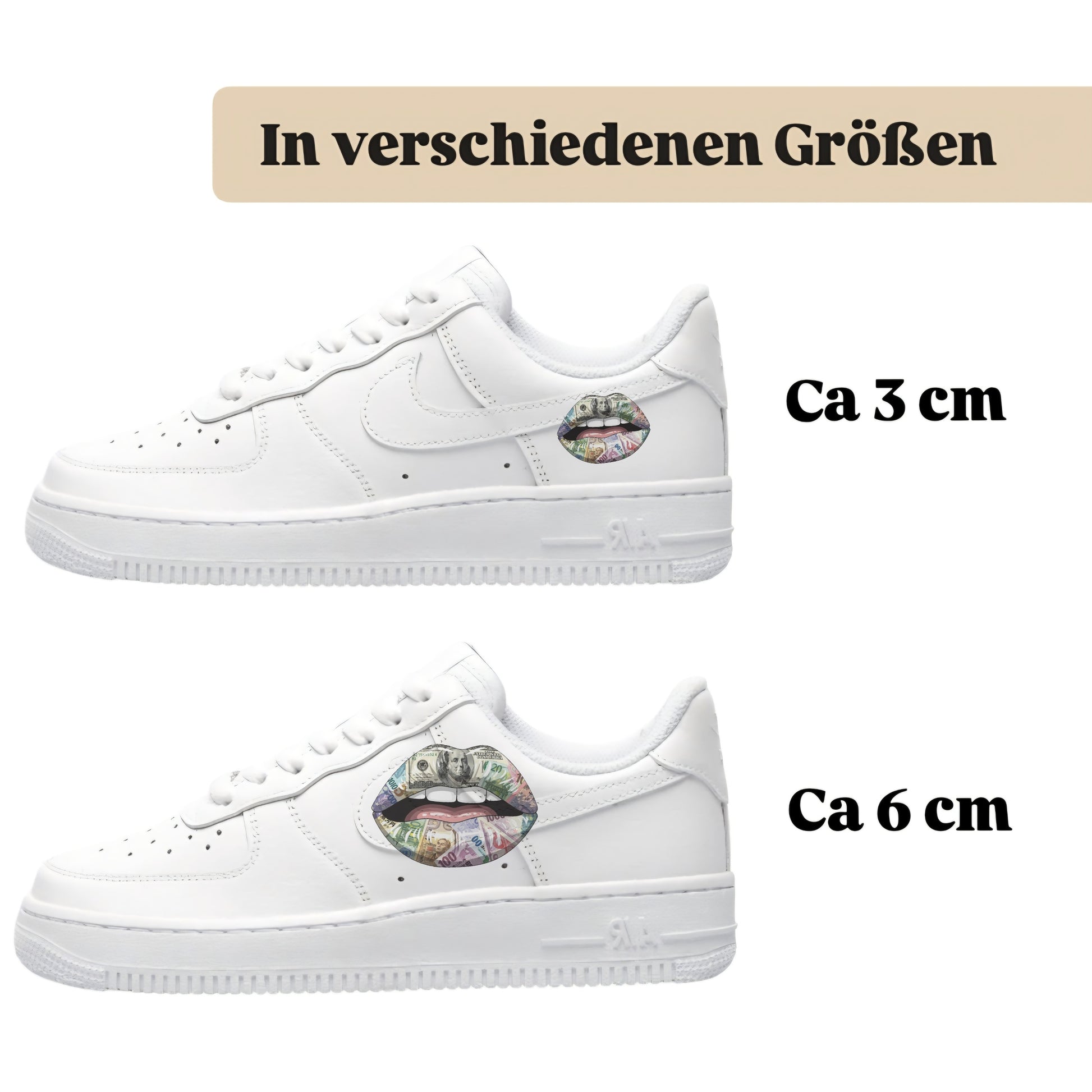 Lips Lippen Geld Money Bügelbild für deine Schuhe von sneakytats