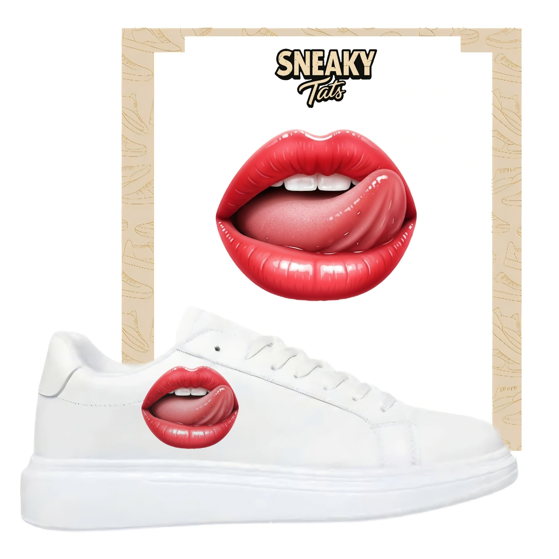 Lips Lippen Bügelbild für deine Schuhe von sneakytats