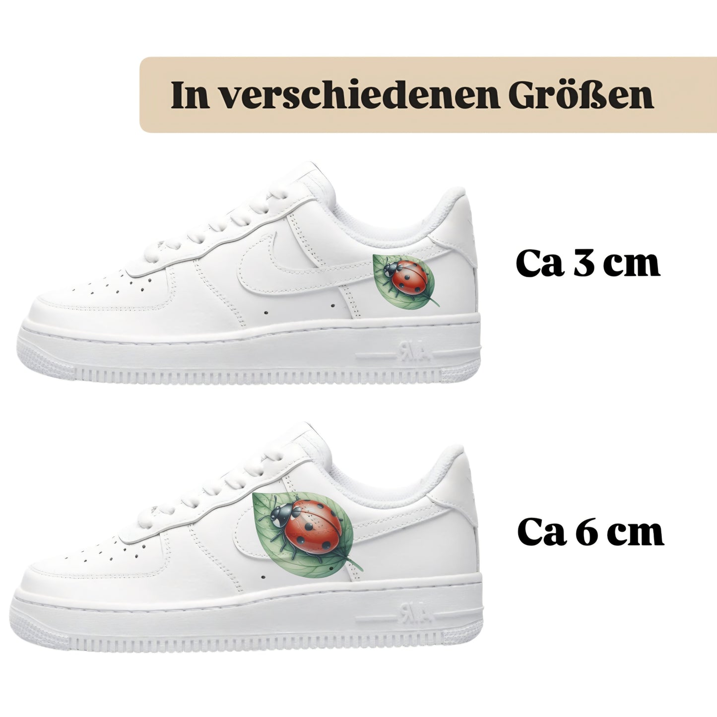 Bügelbild für Schuhe zum selber personalisieren custom Sneaker Maikäfer