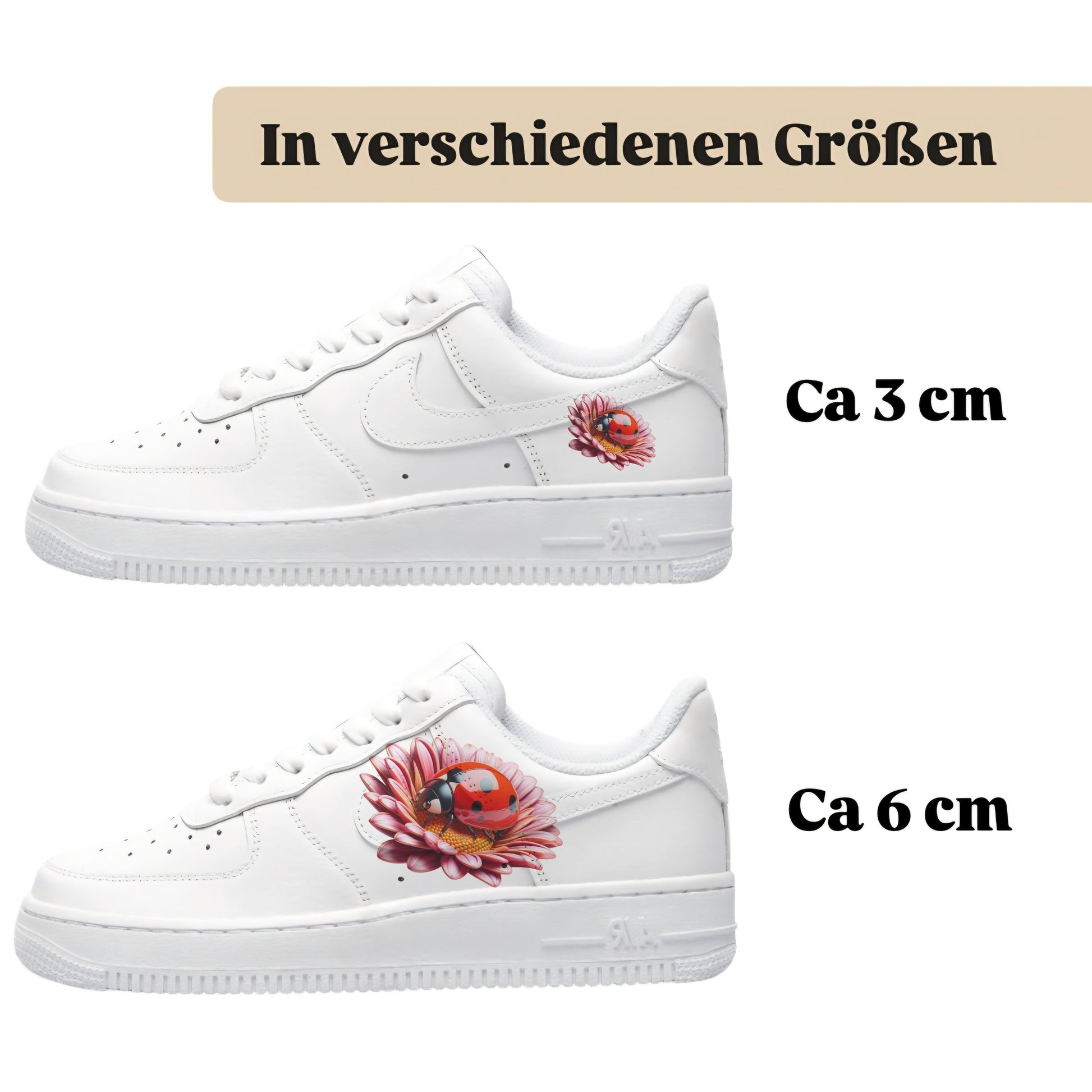 Sneakerfolien für verschiedene SchuheNike Adidas Puma Marienkäfer Blume