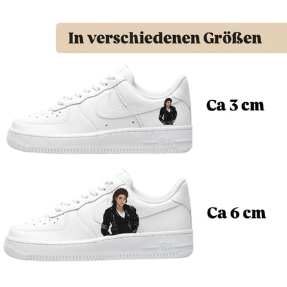 Bügelbilder für mehrere Sneakerarten Nike Puma Adidas Badelatschen Design Michael Jackson