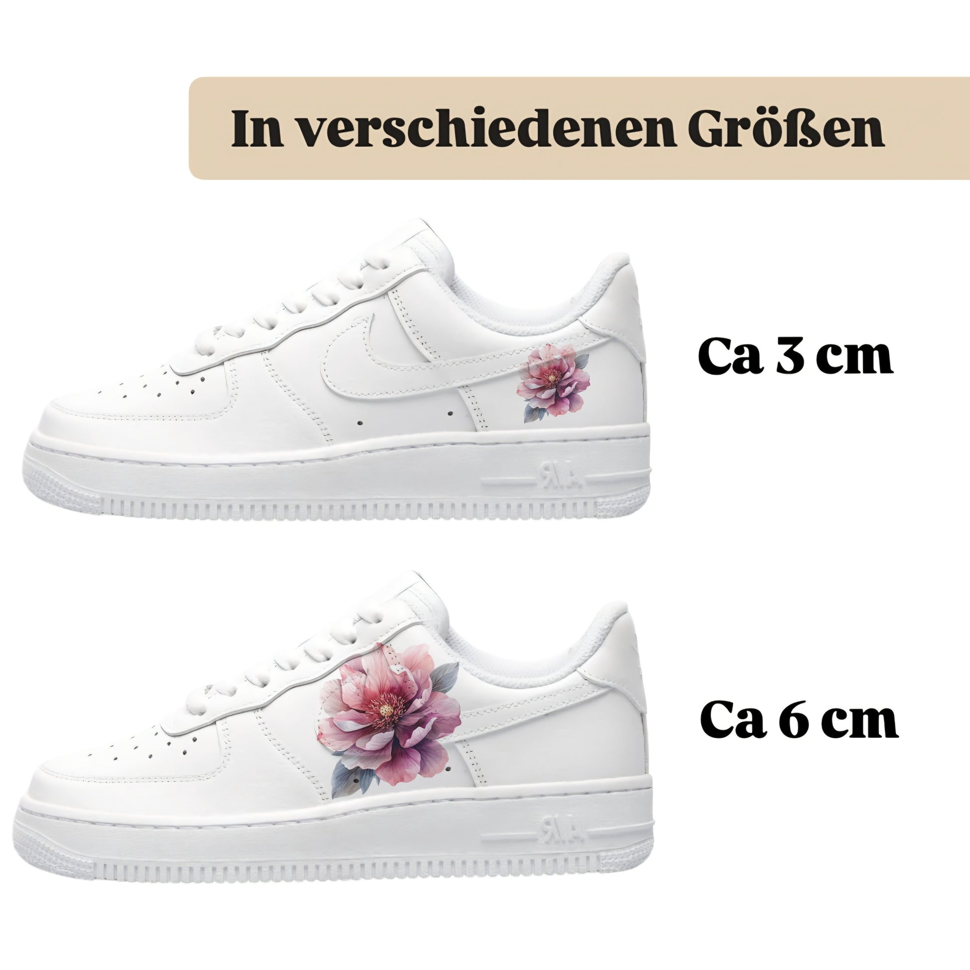 Bügelbild für Schuhe zum selber personalisieren custom Sneaker Blume