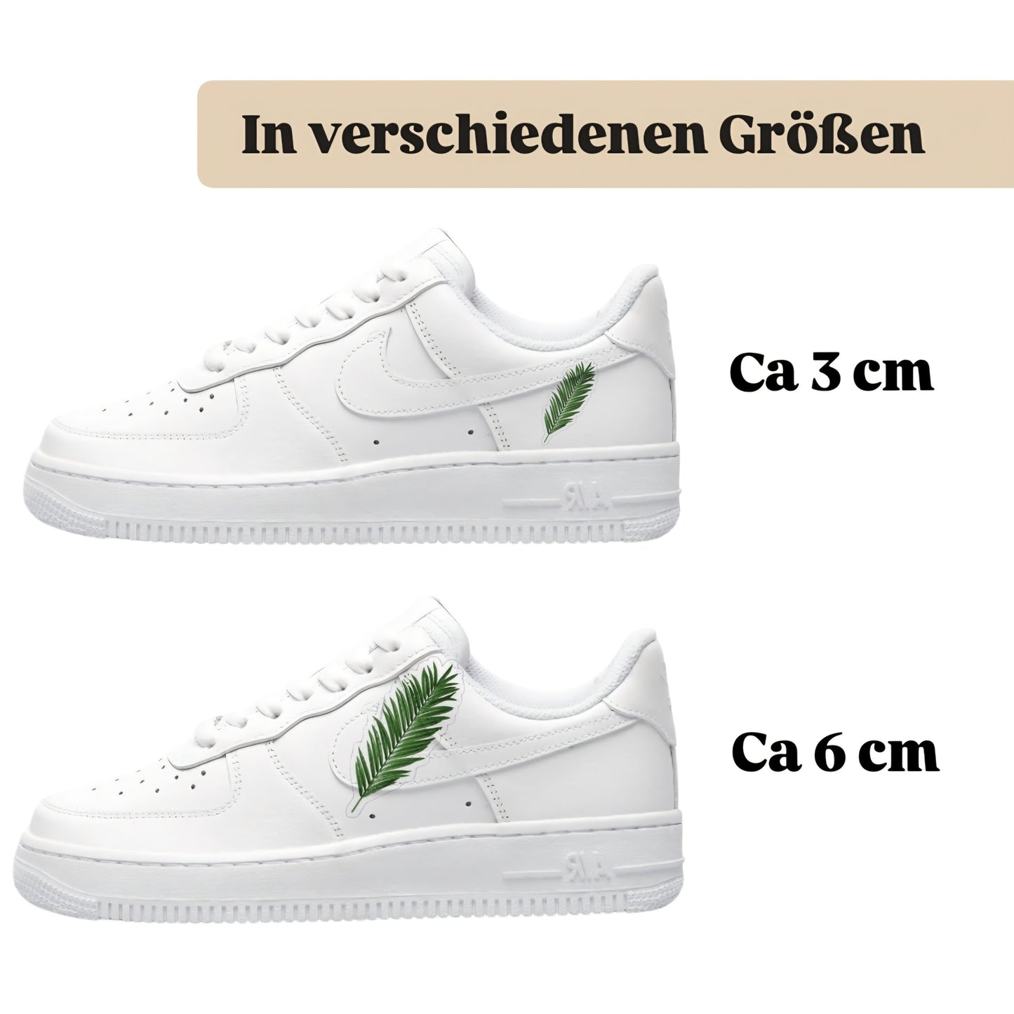 Bügelfolien für alle Schuhe zum selber personalisieren custom Sneaker Blätter