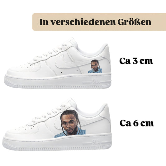 Bügelbilder für mehrere Sneakerarten Nike Puma Adidas Badelatschen Design Pop Smoke