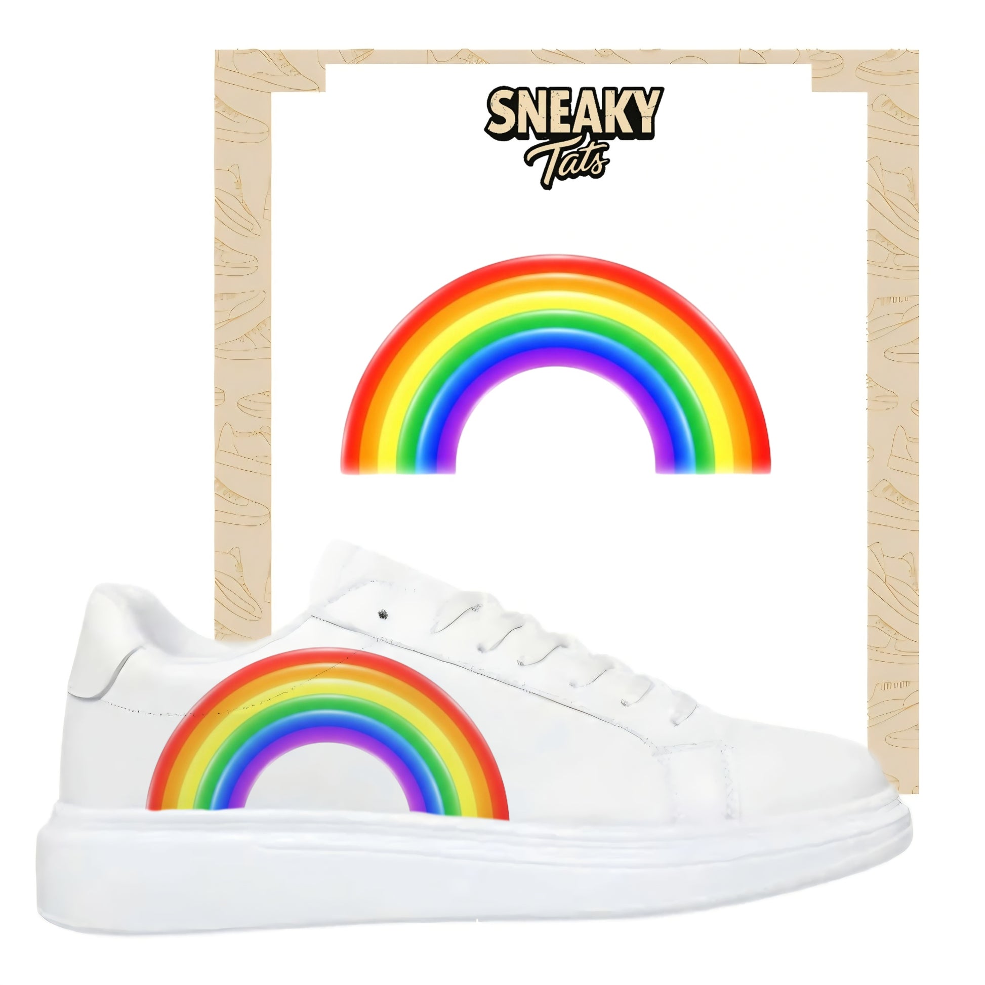 Bügelbild für alle Schuhe zum selber gestalten custom Sneaker Regenbogen