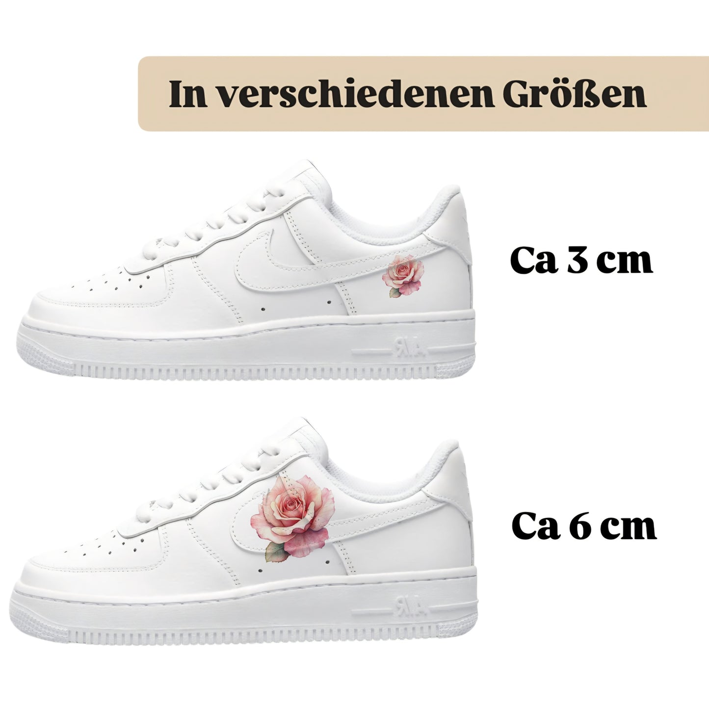 Bügelbilder für mehrere Sneakerarten Rose