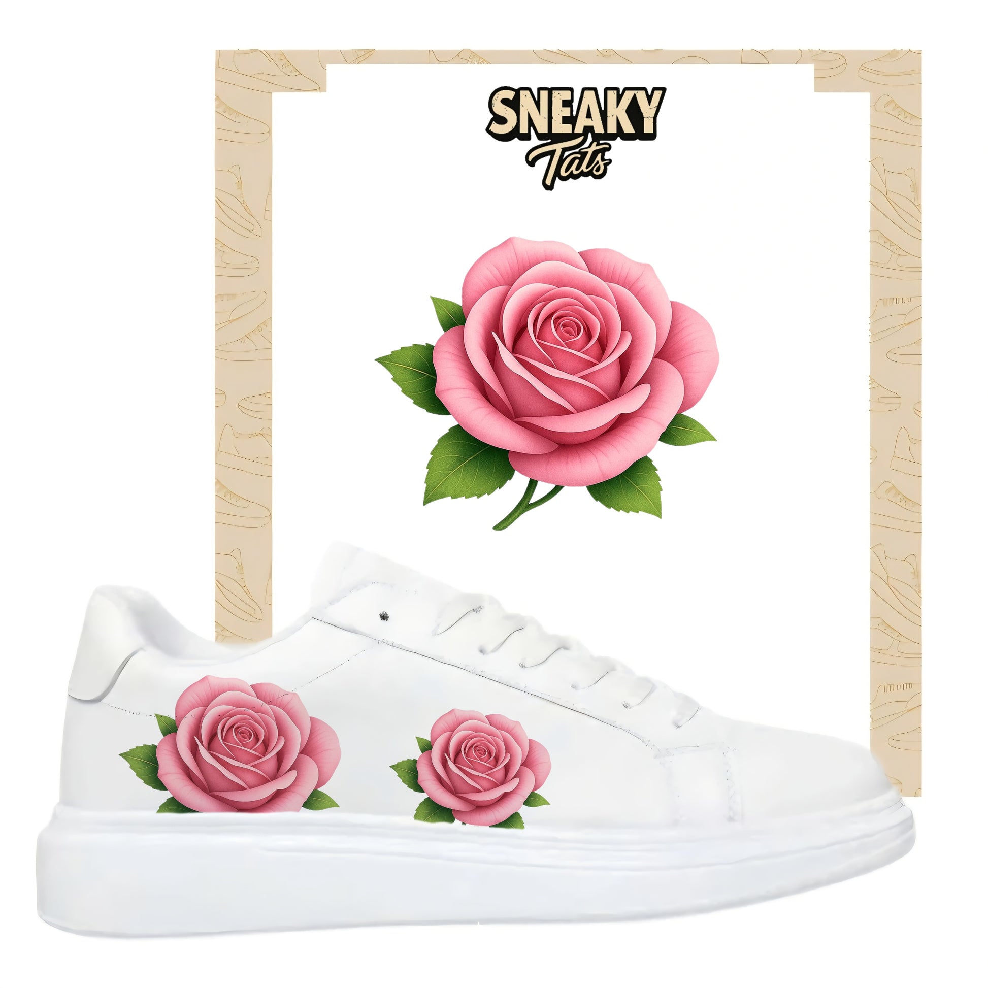 Bügelfolien für alle Schuhe zum selber personalisieren custom Sneaker Rose