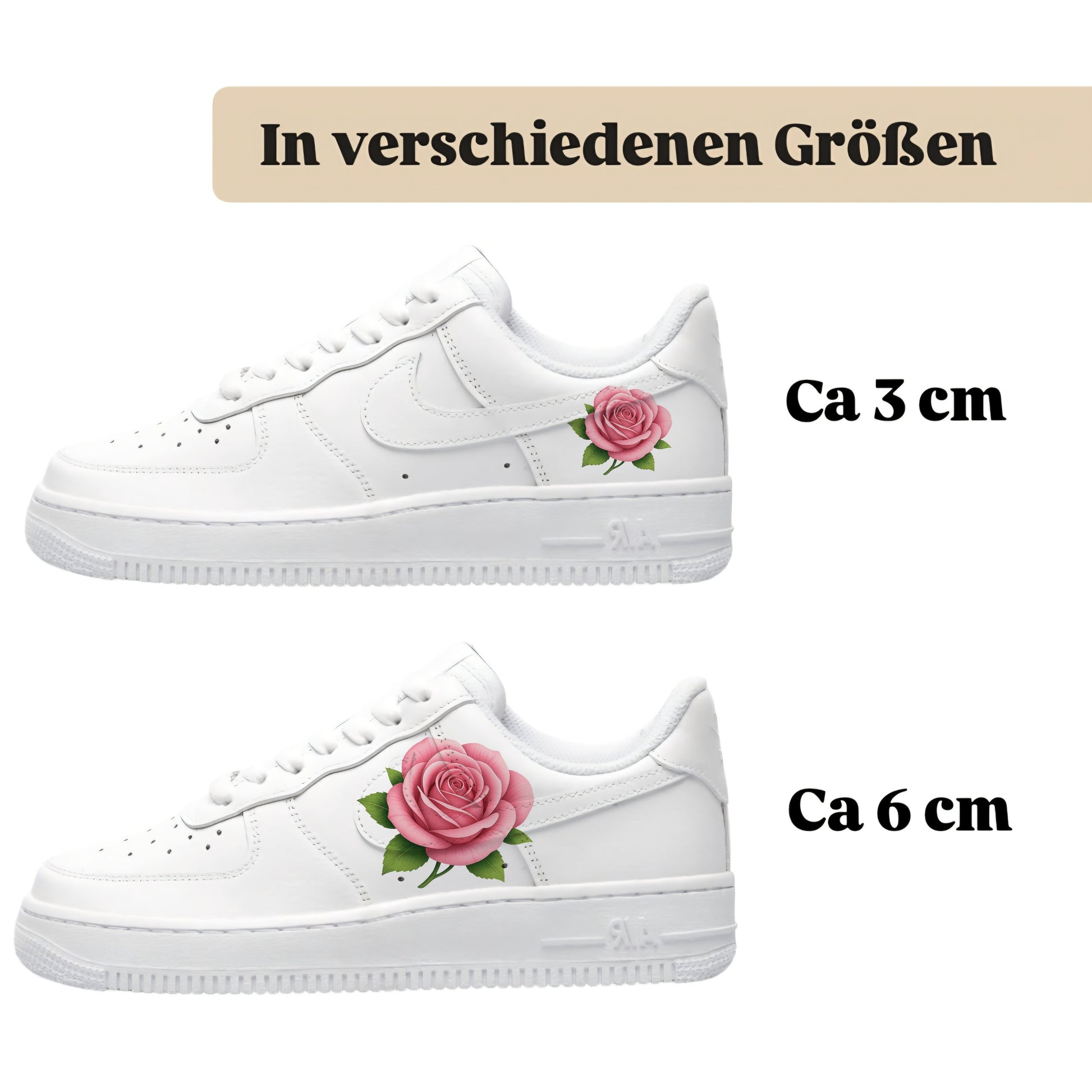 Bügelfolien für alle Schuhe zum selber personalisieren custom Sneaker Rose