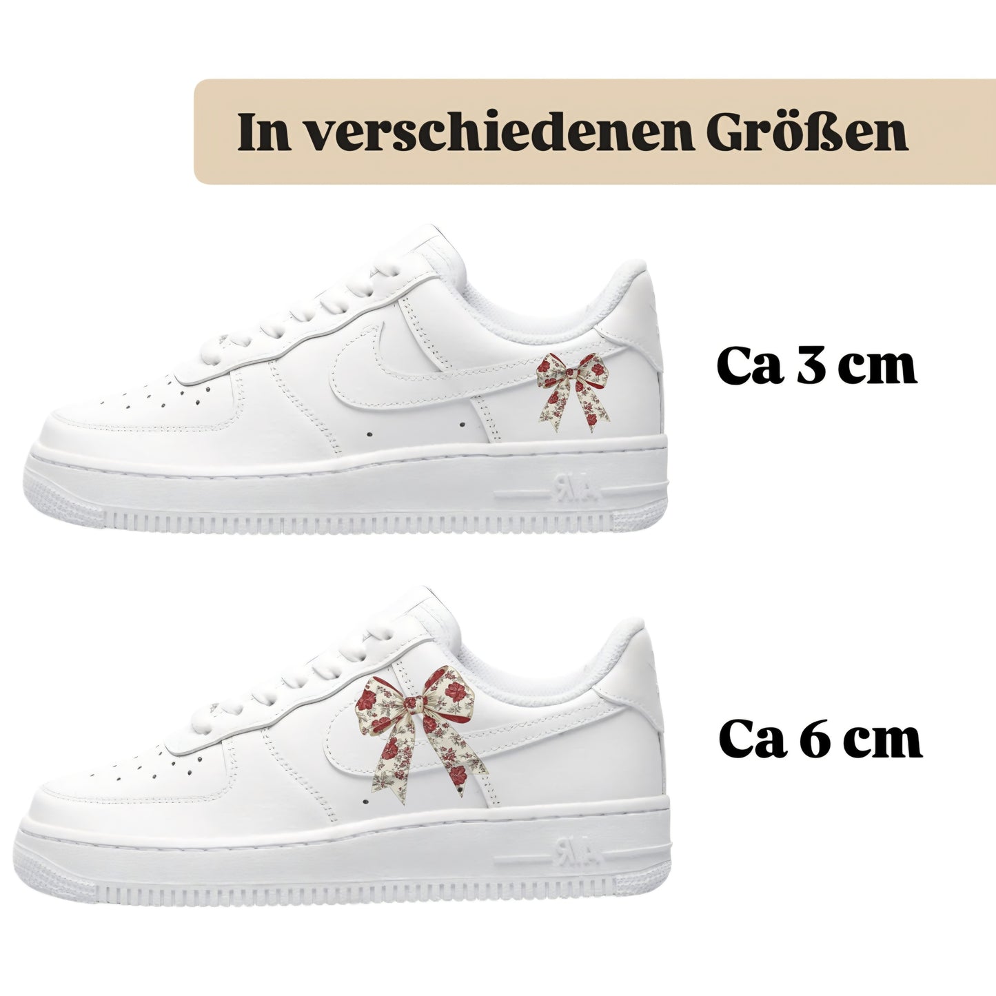 Sneakerfolien einzigartig und neu für mehrere Schuharten Nike Adidas Puma Schleife Blumen
