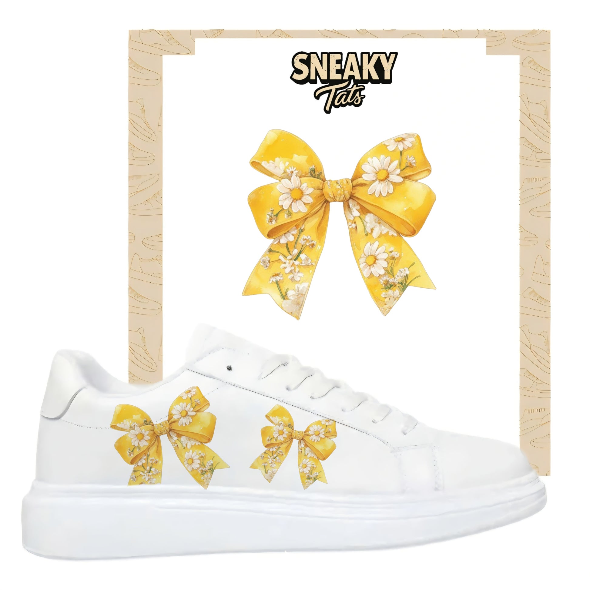 Bügelbild für Schuhe zum selber personalisieren custom Sneaker Schleife