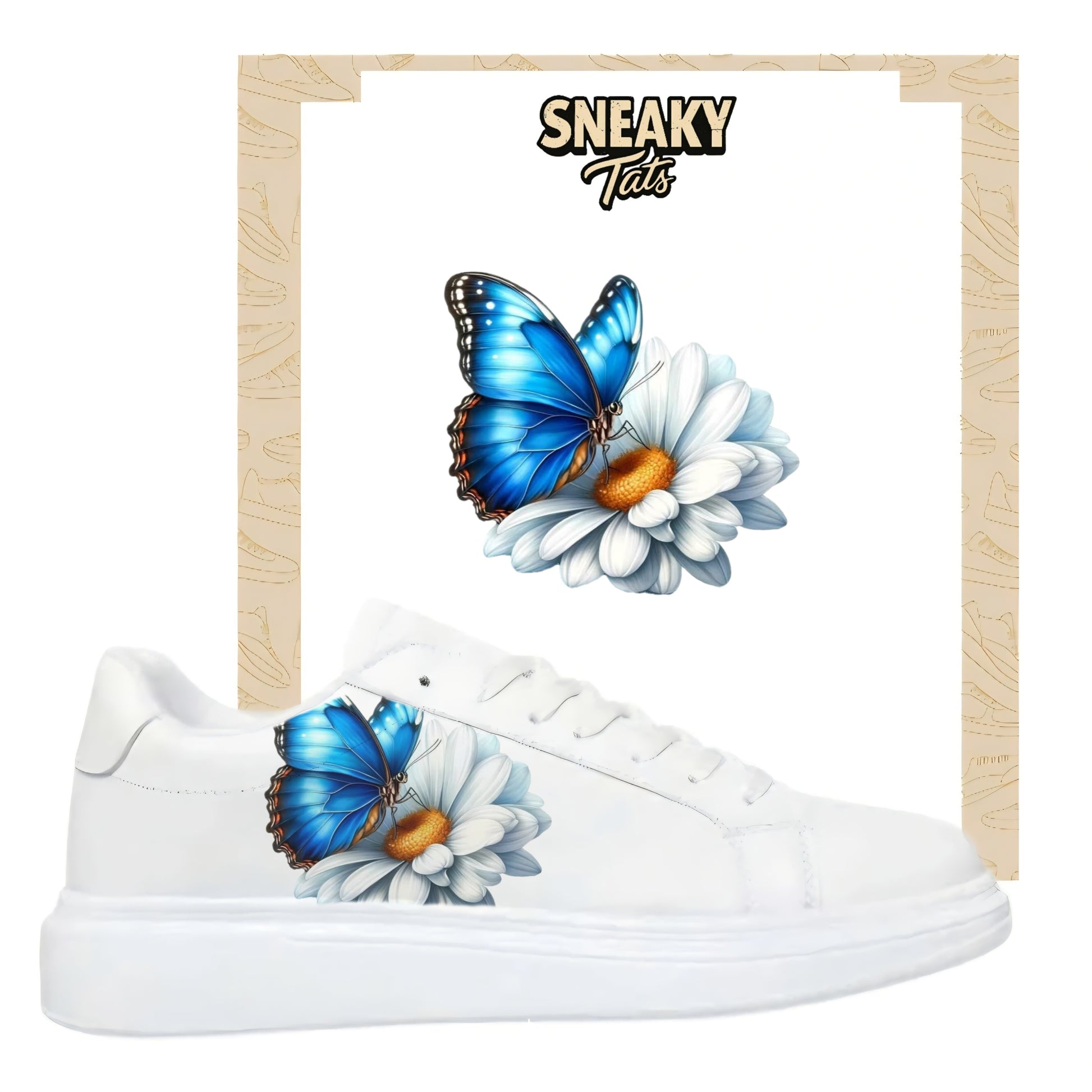 Bügelbild für Schuhe zum selber personalisieren custom Sneaker Schmetterling