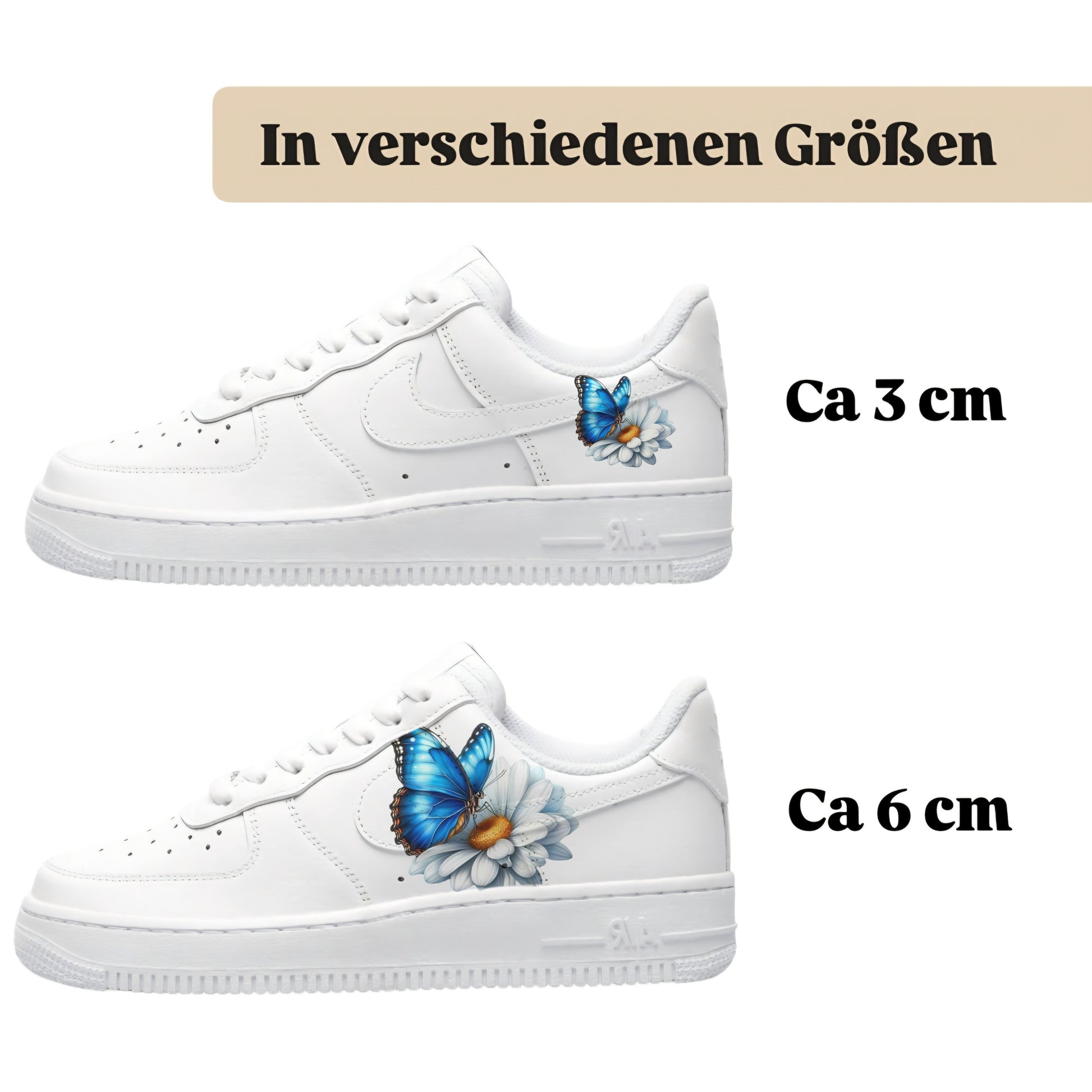 Bügelbild für Schuhe zum selber personalisieren custom Sneaker Schmetterling
