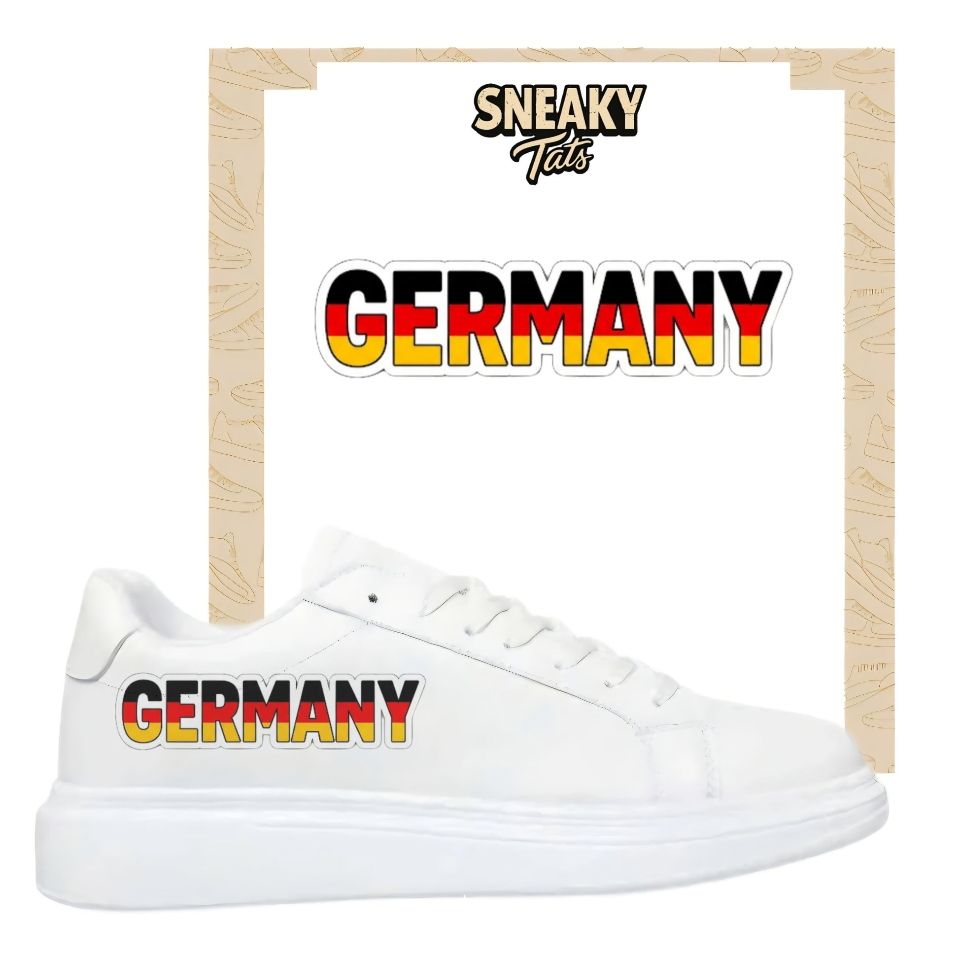 Personalisierte Sneaker mit Schriftzug Germany einfach zum aufbügeln für alle Schuhe