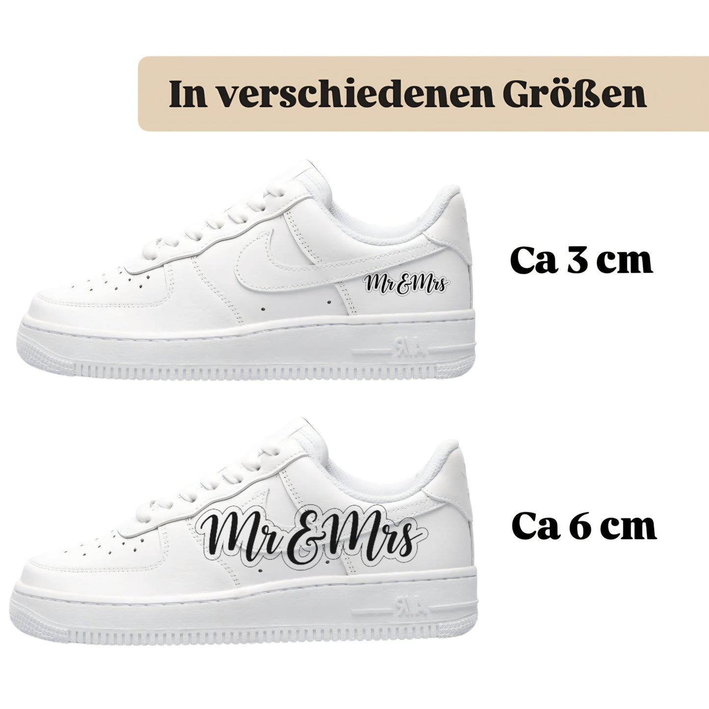 Bügelbild für alle Schuhe zum selber gestalten custom Sneaker wedding Hochzeit