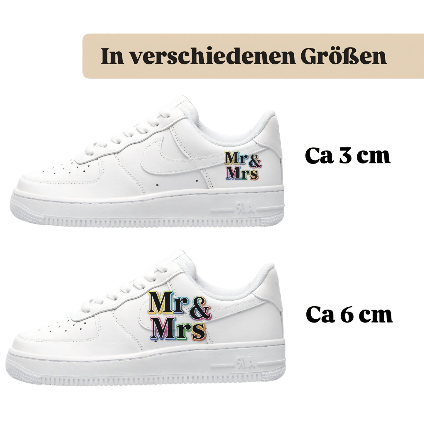 Bügelbild für alle Schuhe zum selber gestalten custom Sneaker wedding Hochzeit