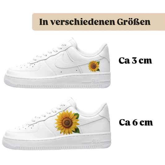Bügelfolien für alle Schuhe zum selber personalisieren custom Sneaker Sonnenblume