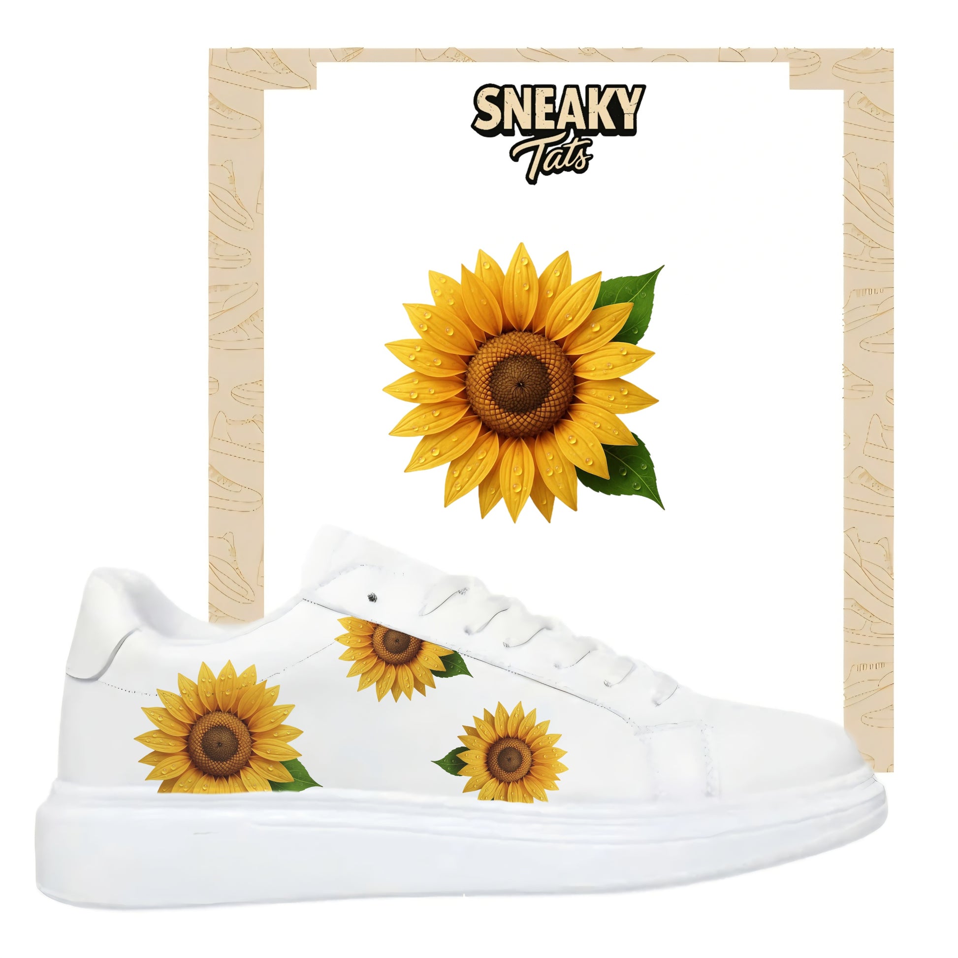Bügelfolien für alle Schuhe zum selber personalisieren custom Sneaker Sonnenblume