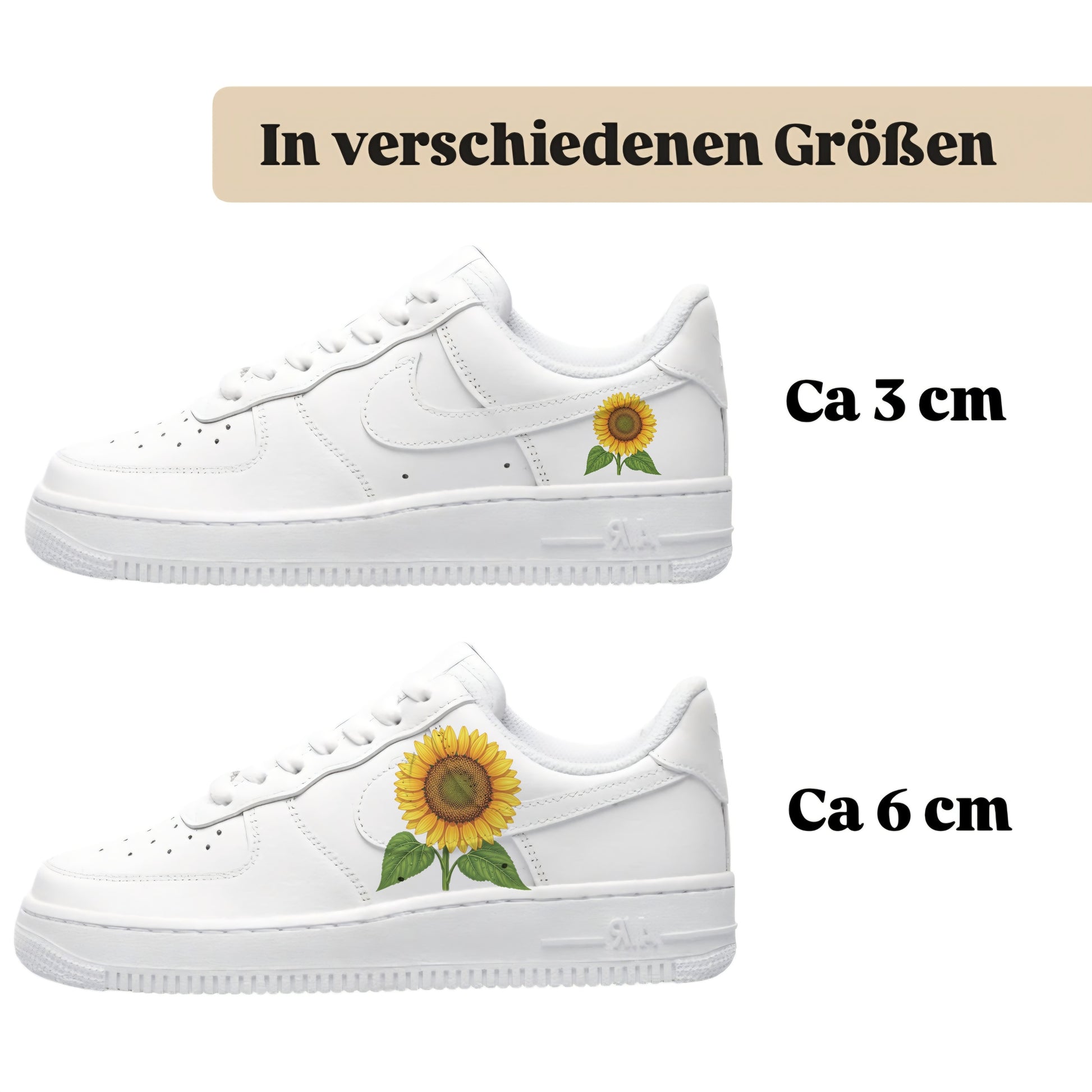 Bügelbild für Schuhe zum selber personalisieren custom Sneaker Sonnenblume