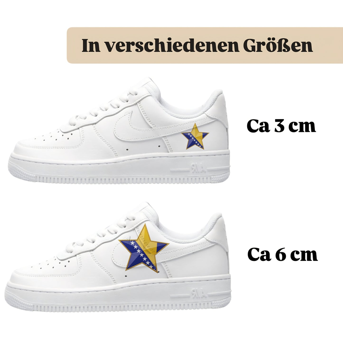 Bügelbild für alle Schuhe zum selber gestalten custom Sneaker Bosnien