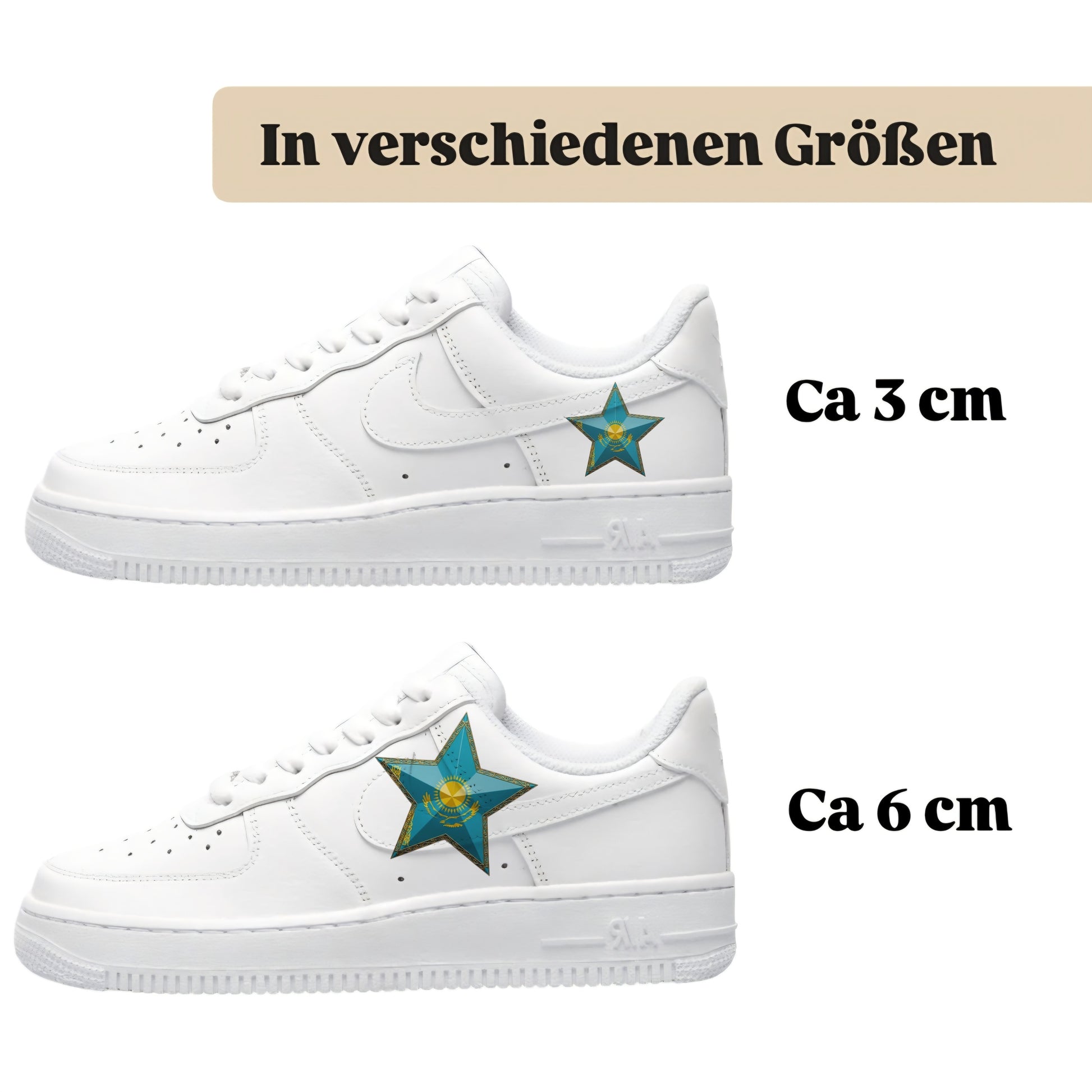 Bügelbild für alle Schuhe zum selber gestalten custom Sneaker Kasachstan