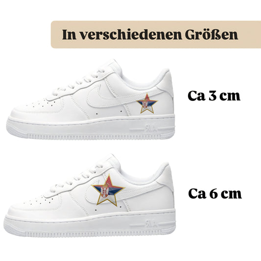 Bügelbild für alle Schuhe zum selber gestalten custom Sneaker Serbien