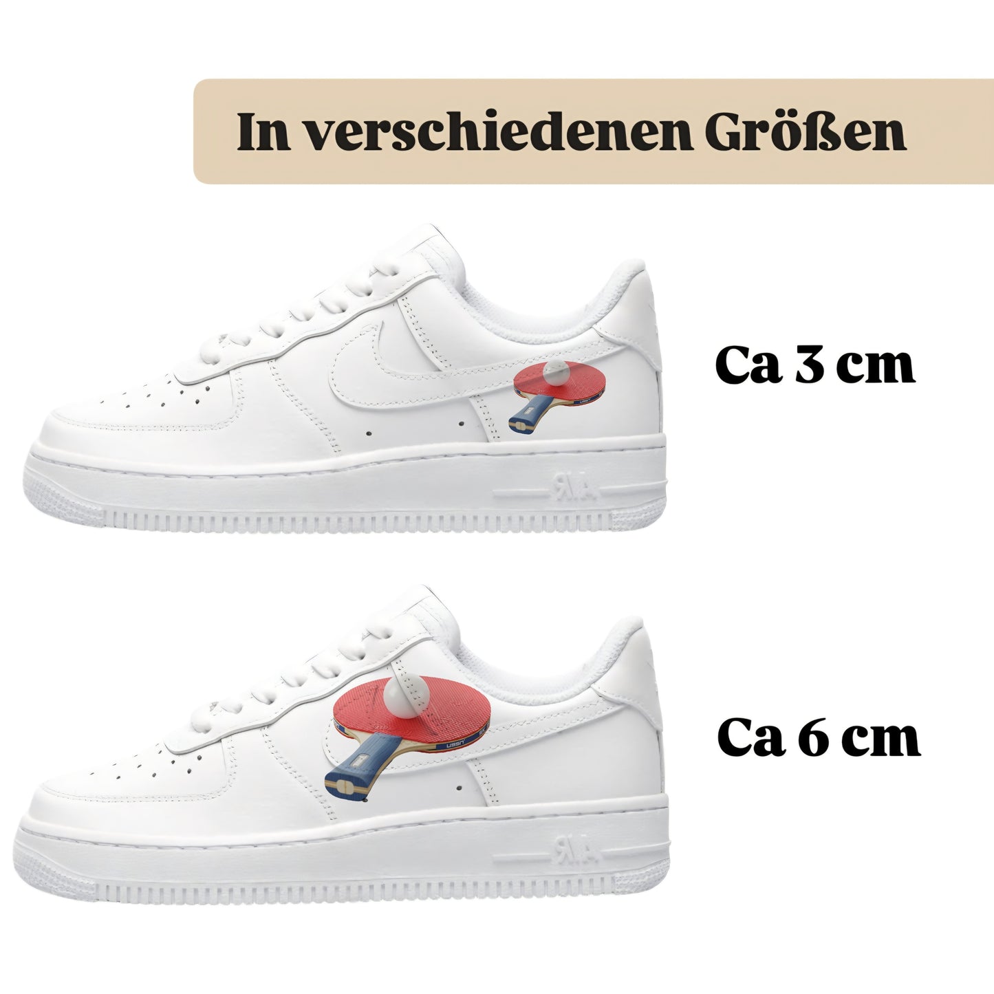 Tischtennis Sneakytats Design Bügelfolie für alle Textilien