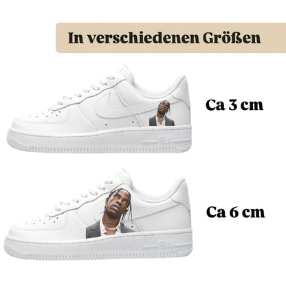 Bügelbilder für mehrere Sneakerarten Nike Puma Adidas Badelatschen Design Tarvis Scott