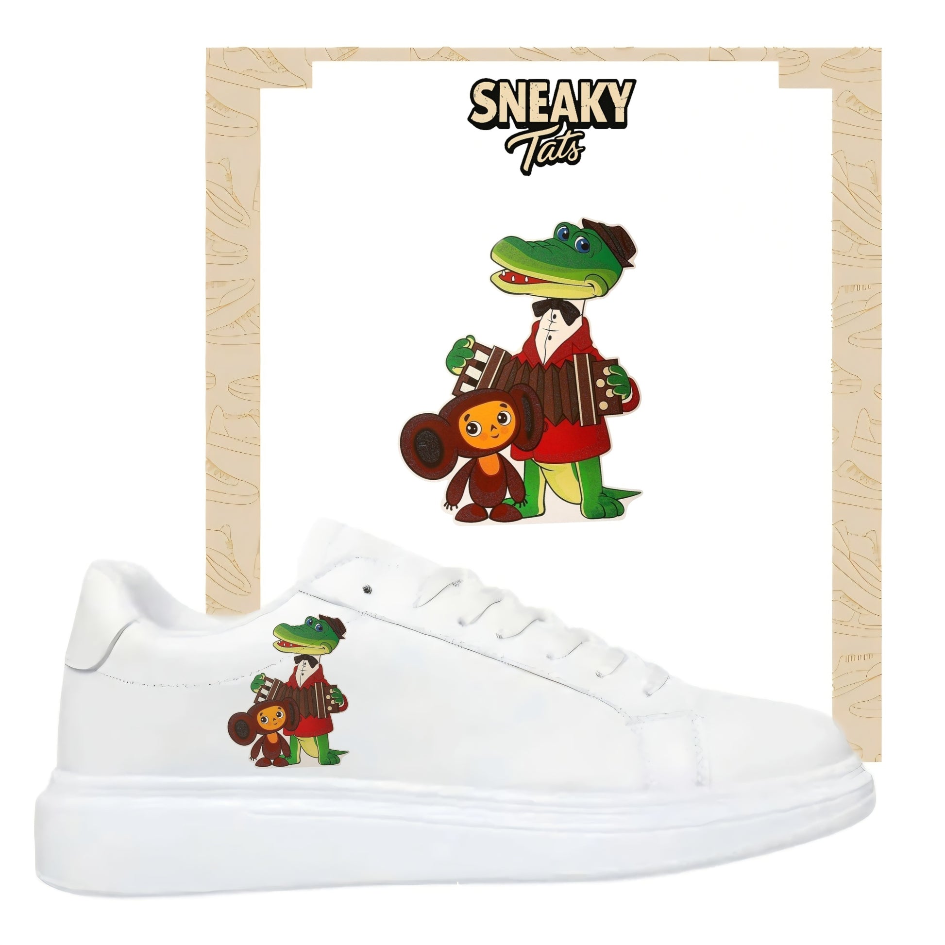 Bügelbilder für mehrere Sneakerarten Tscheburaschka