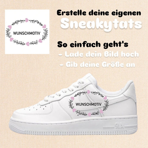 Sneakytats eigenes Design zum personalisieren von Sneakers