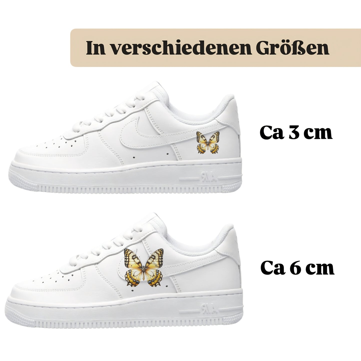 Sneakerfolien für verschiedene SchuheNike Adidas Puma gelbe Schmetterlinge