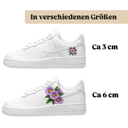 Sneakerfolien einzigartig und neu für mehrere Schuharten Nike Adidas Puma lila Gänseblümchen