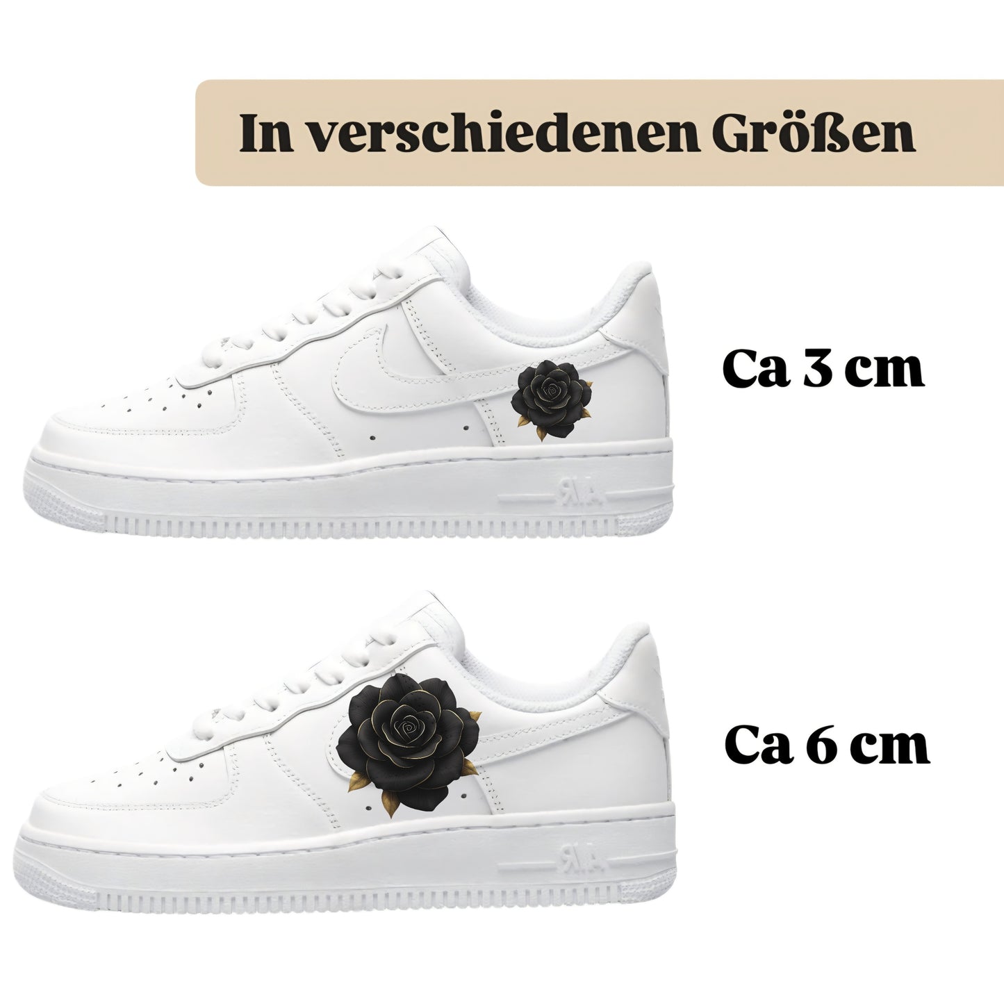 Bügelfolien für alle Schuhe zum selber personalisieren custom Sneaker Rose